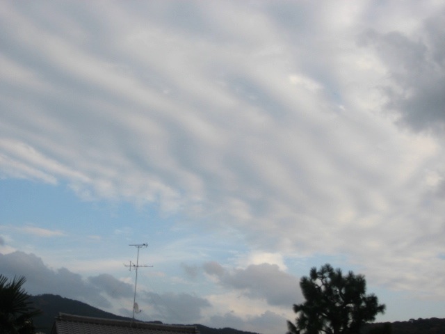 画像: 波打つような雲が