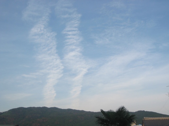 画像: 縦長の雲が