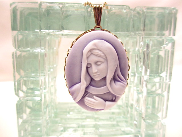 画像1: 聖母マリアカメオネックレス(ヴィンテージ)