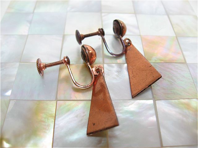 画像: 銅製三角イヤリング(ヴィンテージ)
